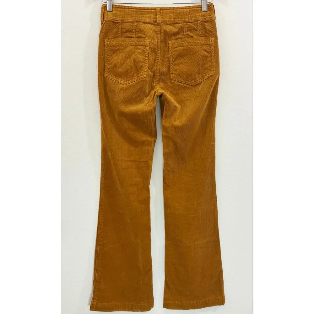 Anthropologie Pilcro High Rise Bootcut Corduroy Pants Cedar Mustard Yellow 25 - Picture 6 of 14